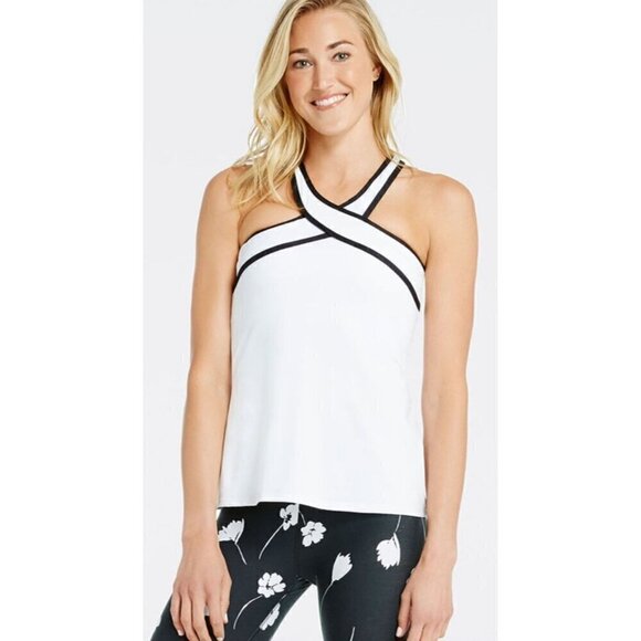 Fabletics Tops - NWT Fabletics Chicago White/Black High Neck Active Wear Tank Small